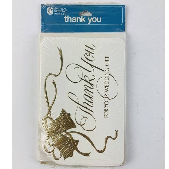 Vintage American Greetings Thank You Cards Wedding 10 pack Set w/ envelopes Bell - Picture 1 of 8